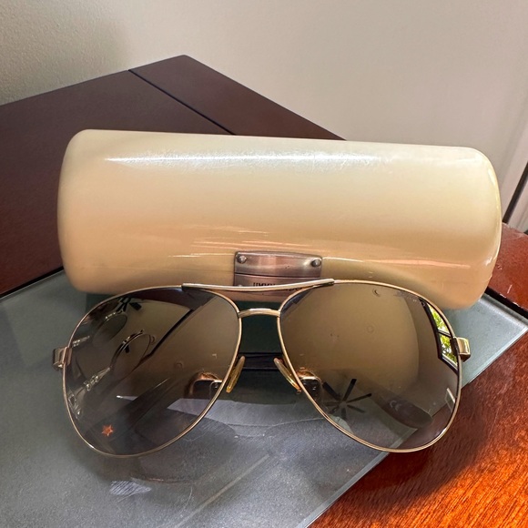 Jimmy Choo Accessories - Jimmy Choo Gold Sunglasses